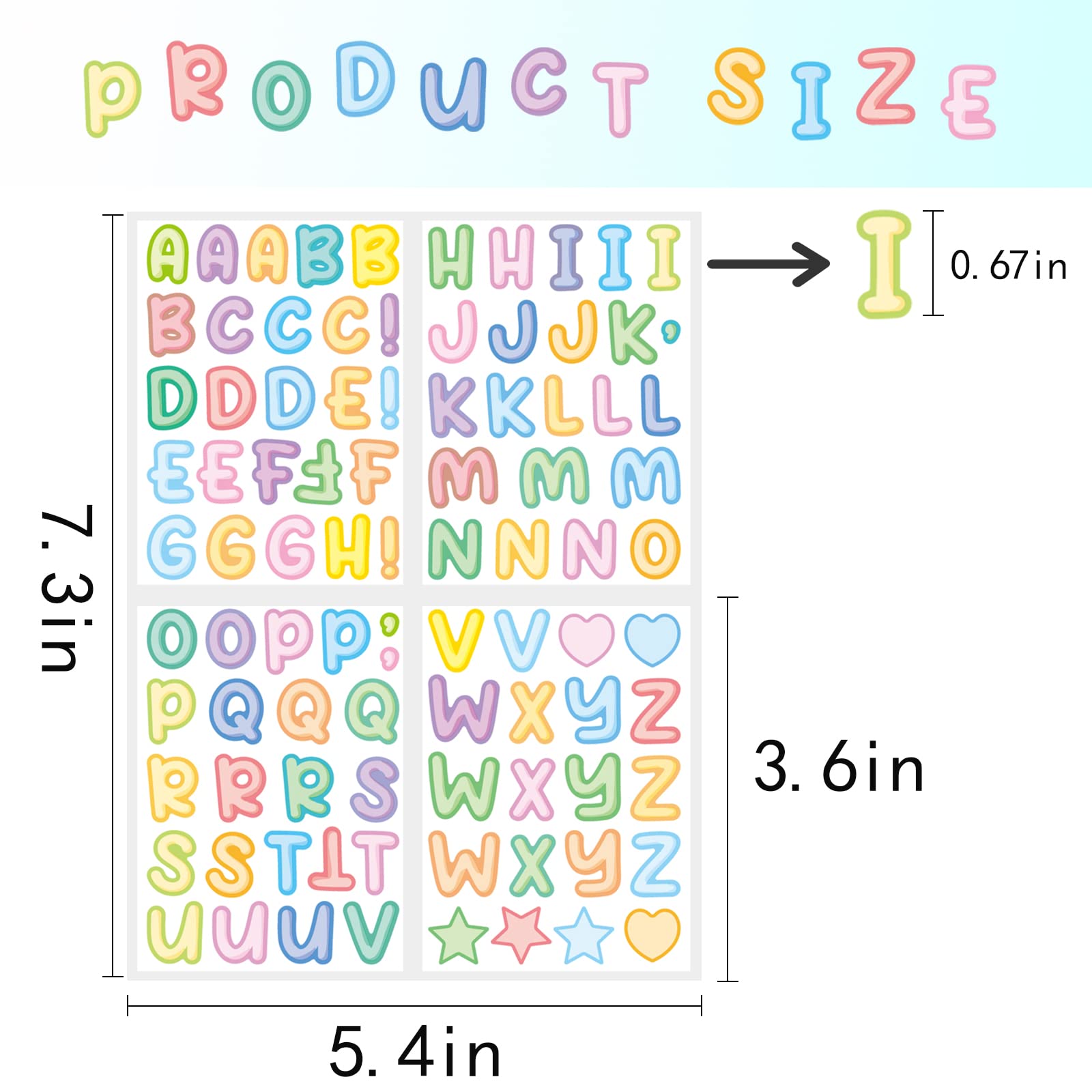 Subect Sticker Cursive Cursive Letter Stickers Large