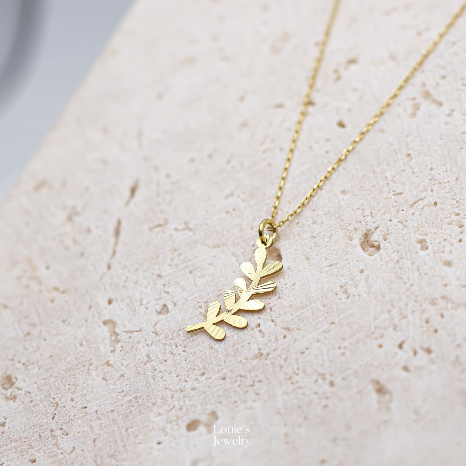 Olive Branch Thin Pendant Necklace, Olive Branch Necklace, Laser Cut Pendant, Thin Pendant, 925 Sterling Silver, Handmade Jewelry, Gift for All - Image 7