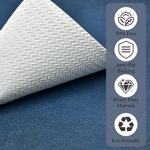 Miniatura 5 de Juego de 6 manteles individuales de piel sintética, lavables, resistentes al calor, antideslizantes, impermeables, a prueba de aceite, para comedor,