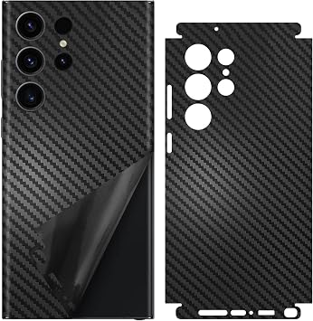 for Samsung Galaxy S23 Ultra Skin Wrap Phone Sticker Carbon Fiber 3m Vinyl Ultra Thin Slim Ultralight Decal Glass Protector Film Protective for Back Side Borders Camera