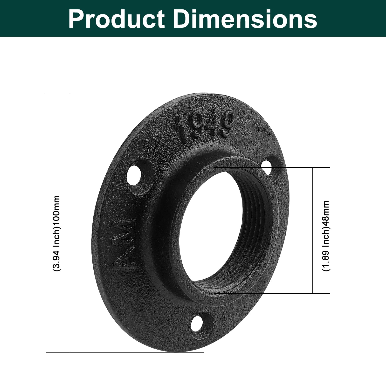 Malleable Cast Iron Pipe Fittings Bsp Threaded Hole Wall Floor Flange - View #11