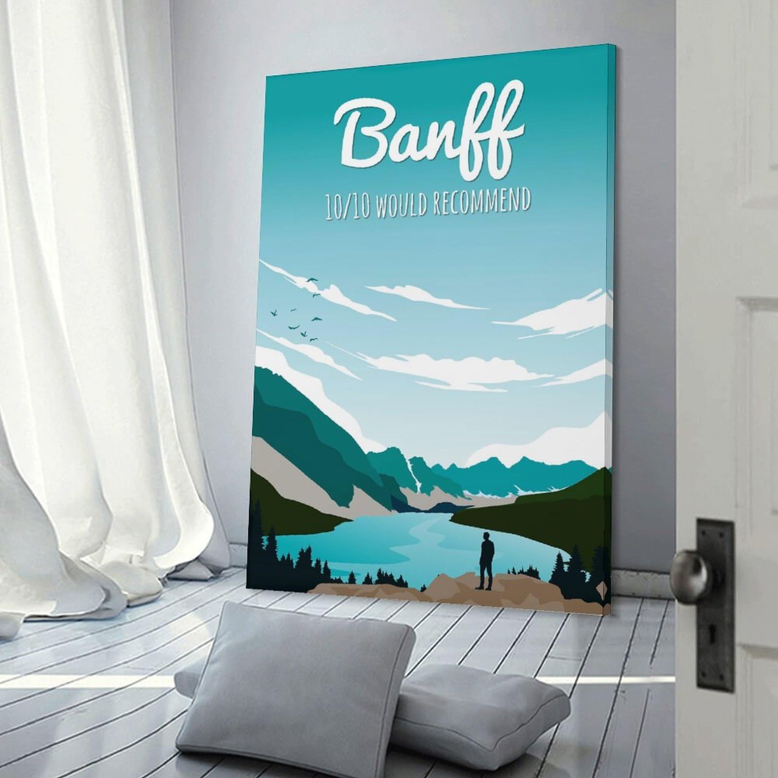 Junmoney Banff Canada Travel Canvas Wall Decor 20x30inch(50x75cm), for Entrance Walls, Hall Decor Or Foyers, Wall Decor to Refresh Empty Corners