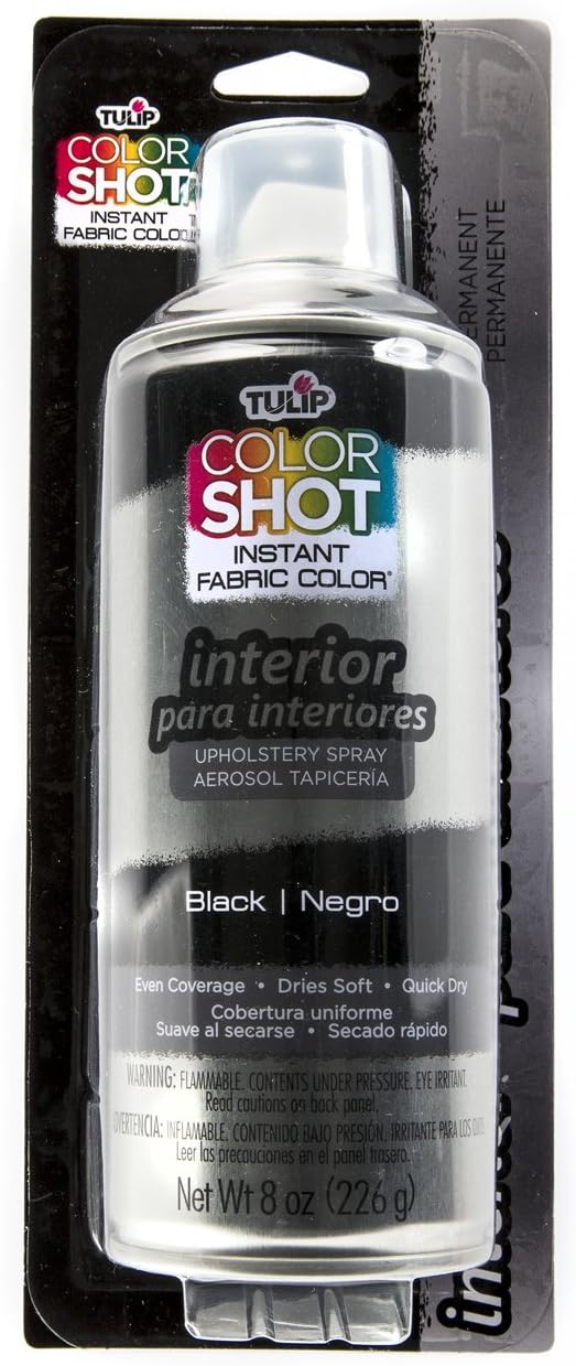 TULIP Color Shot Instant Fabric Color Interior Upholstery Spray - 8 oz - Black