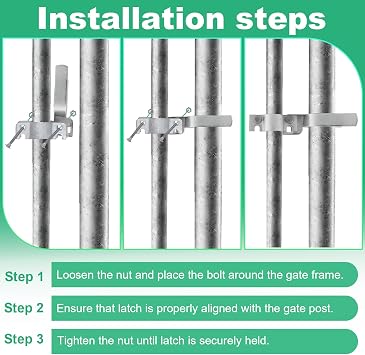 1-3/8 x 2-3/8 Chain Link Fence Gate Fork Latch - Fence Gate Latch - Galvanized Fence Gate Latch with Hole for Padlock, Chain Link Gate Latch(Silver, 1-3/8 x 2-3/8)