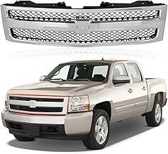 CarPartsDepot Front Grille Grill Chrome Shell with Black Insert Compatible With Chevrolet 2007-2013 Silverado 1500 GM1200572 25810707