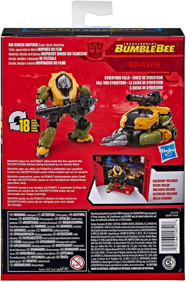 Transformers Toys Studio Series 80 Deluxe Class Bumblebee Brawn Action Figure - Ages 8 and Up, 4.5-inch