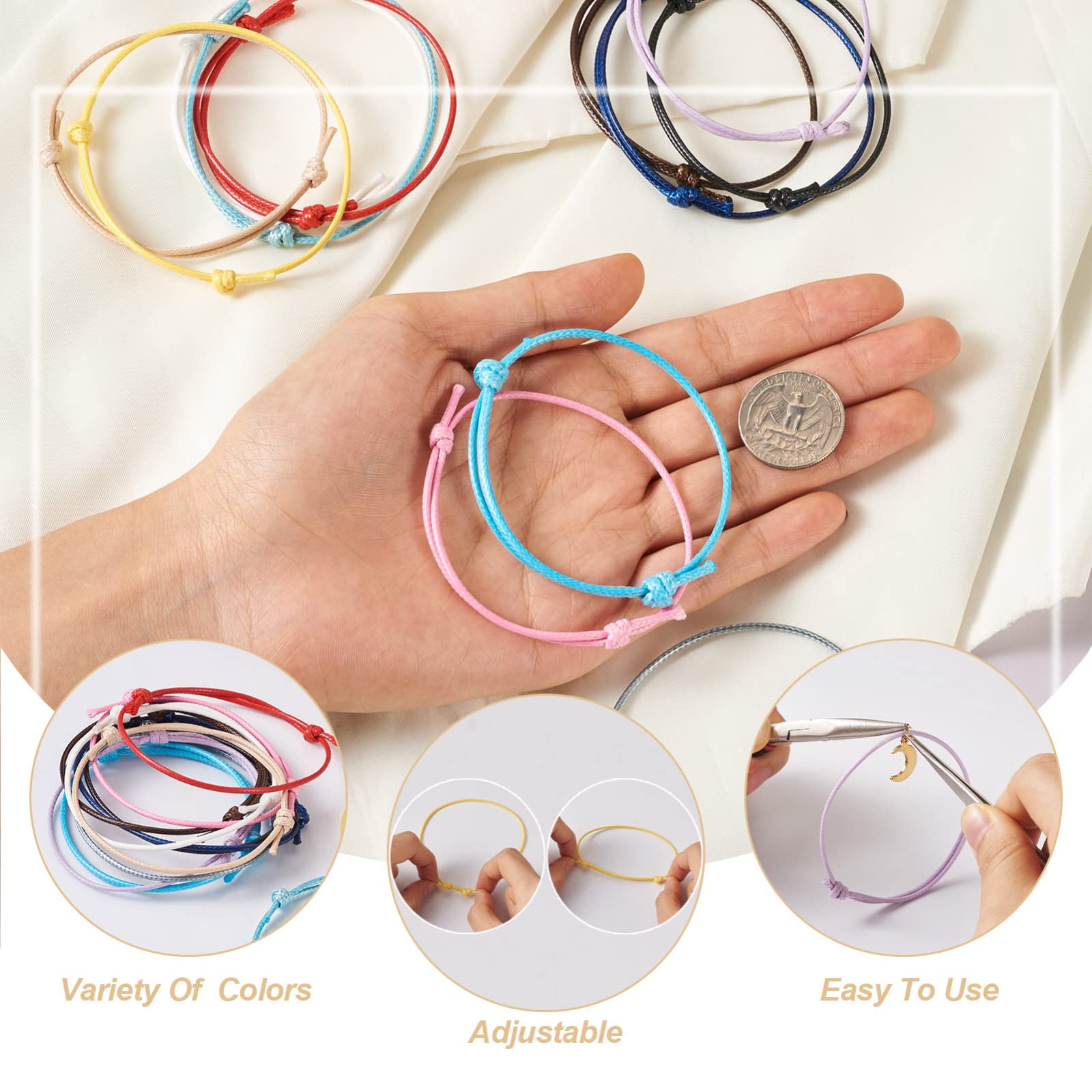 PH PandaHall 20 Couleurs Cordon de Satin, Cordon de Soie en Queue de Rat 2 mm Bracelet Cordon Tressé pour Noeud Chinois, macramé, décor Artisanal, 200m