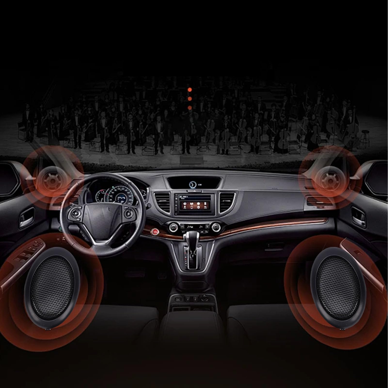 VBESTLIFE Altoparlante Radio CB Esterno Spina da 3,5 Mm Compatibile con Ricetrasmettitore Mobile, Altoparlante Radioamatore per Auto in ABS Compatto da 1 W con Base Adesiva