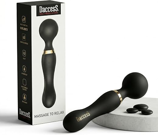 Daccess Rechargeable Handheld Body Massager | 20 Modes | 8 Speeds | 360° Rotation | IPX5 Waterproof | Portable Pain Relief...