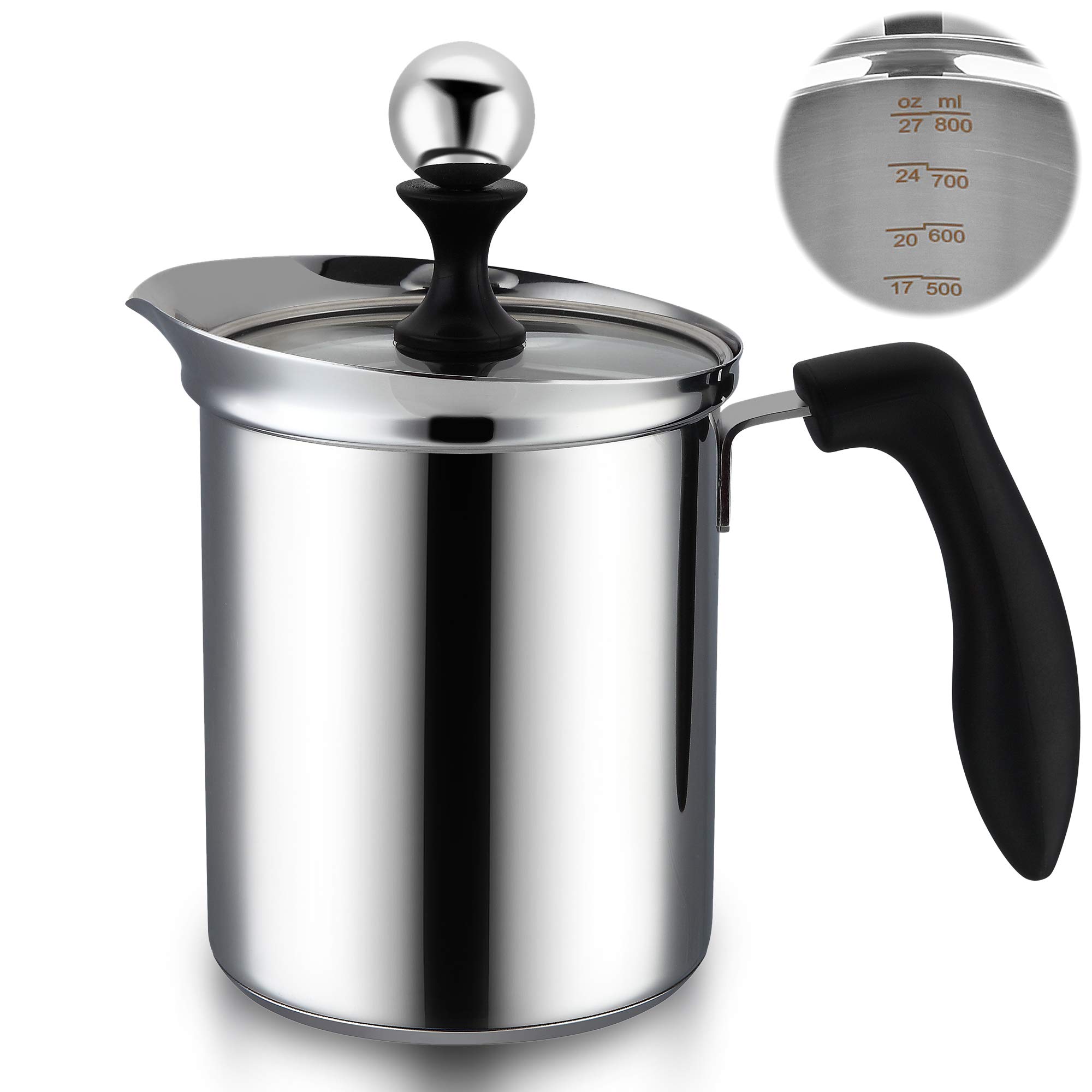 Buy Manual Milk Frother, ENLOY 27 Oz Stainless Steel Handheld Milk