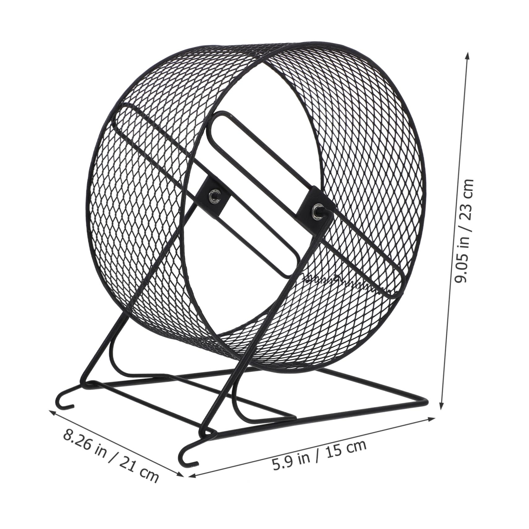 Rueda De Ejercicio Silenciosa para Hámster De Hierro Negro 21 Cm para Correr Ardillas Erizos y Pequeños Roedores