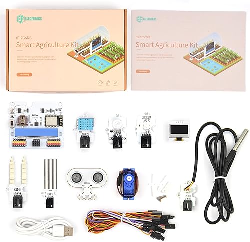 ELECFREAKS Microbit Smart Agriculture Kit Microbit Sensor Starter Kit Pulpo Series Sensor, DIY Programación STEM Kit con Módulos Electrónicos de