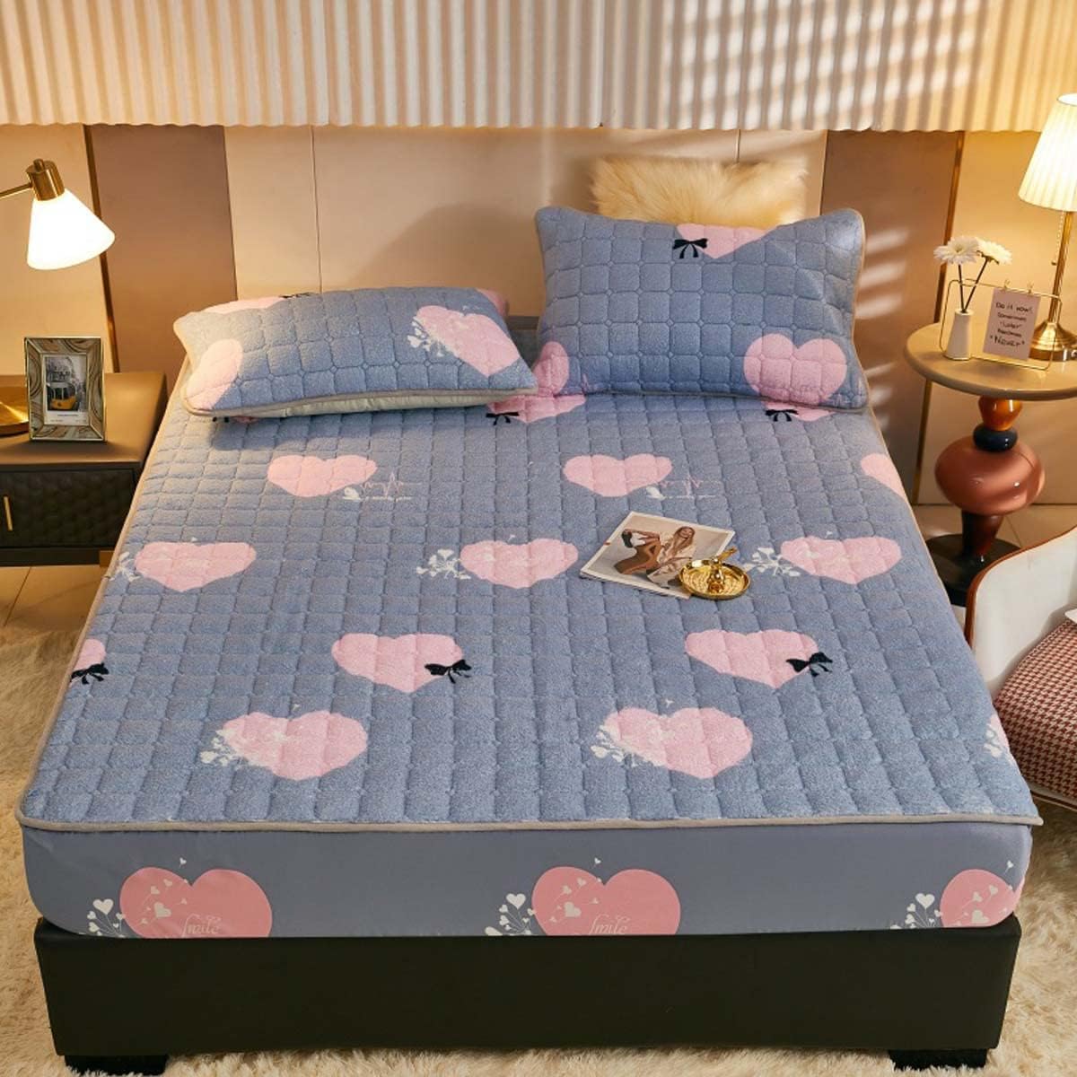 Bed Sheet Teddy Fleece Fitted Sheet Soft Fluffy Thermal Warm Bedsheet