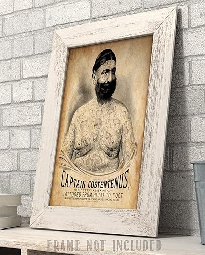 Miniatura 4 de Tattoo Decor - The Tattooed Man - Captain Costentenus - 11x14 Unframed Art Print - Perfect Tattoo Shop Decor, Tattoo Artist Gifts, Tattoo Sign and
