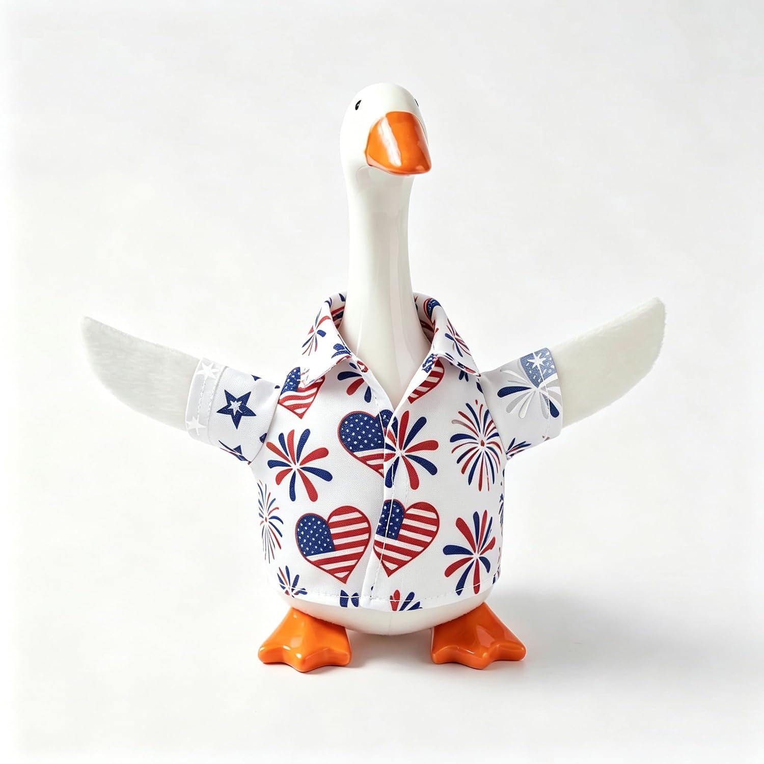 Mini Goose Outfits T-Shirt Independence Day - 7 Inch Porch Goose Clothes Accessories