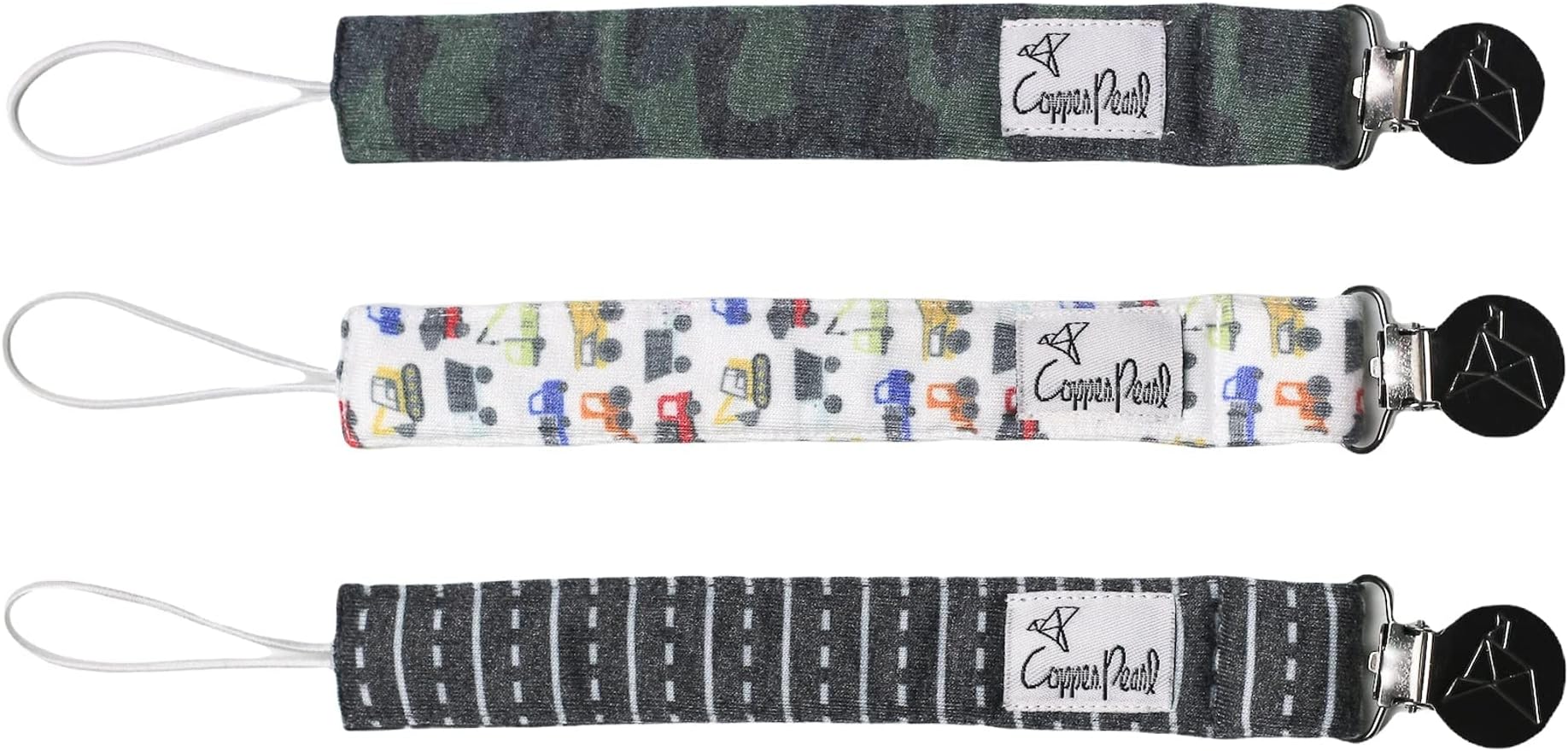 Copper Pearl Binky Clip 3 Pack Set"Diesel"