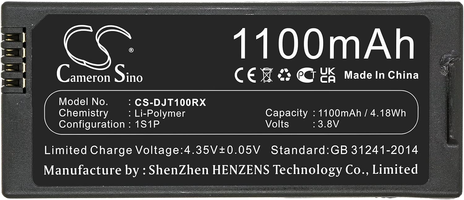 Cameron Sino Battery for DJI Tello PN:DJI T01 1100mAh / 4.18Wh