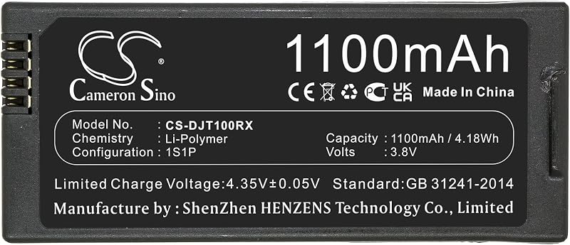 Cameron Sino Battery for DJI Tello PN:DJI T01 1100mAh / 4.18Wh