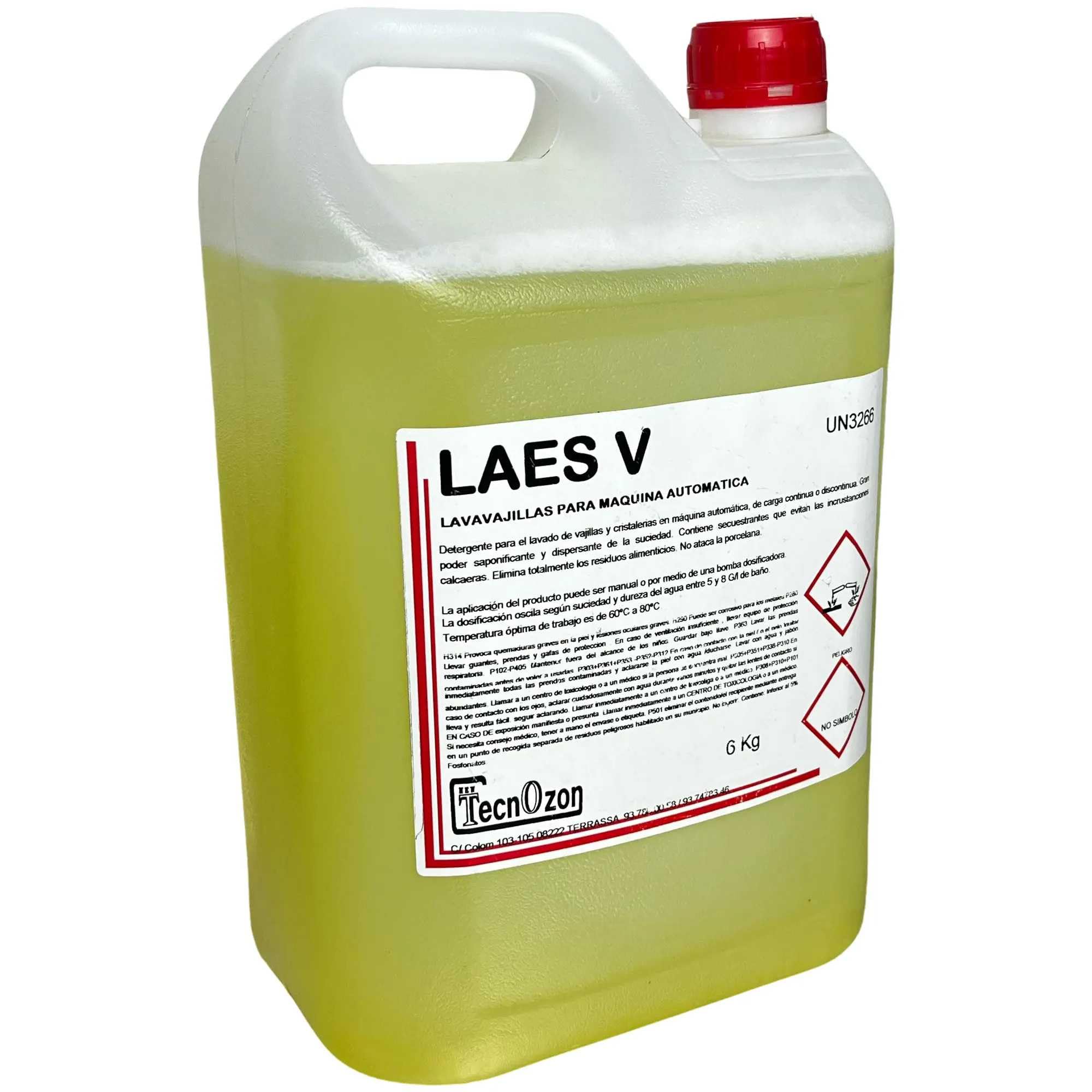 MBH - Pack de 4 Garrafas de Detergente LAES-V para Lavavajillas Automático en Aguas Medias y Blandas. Limpiador Profesional para Hostelería, Bar y Restaurante