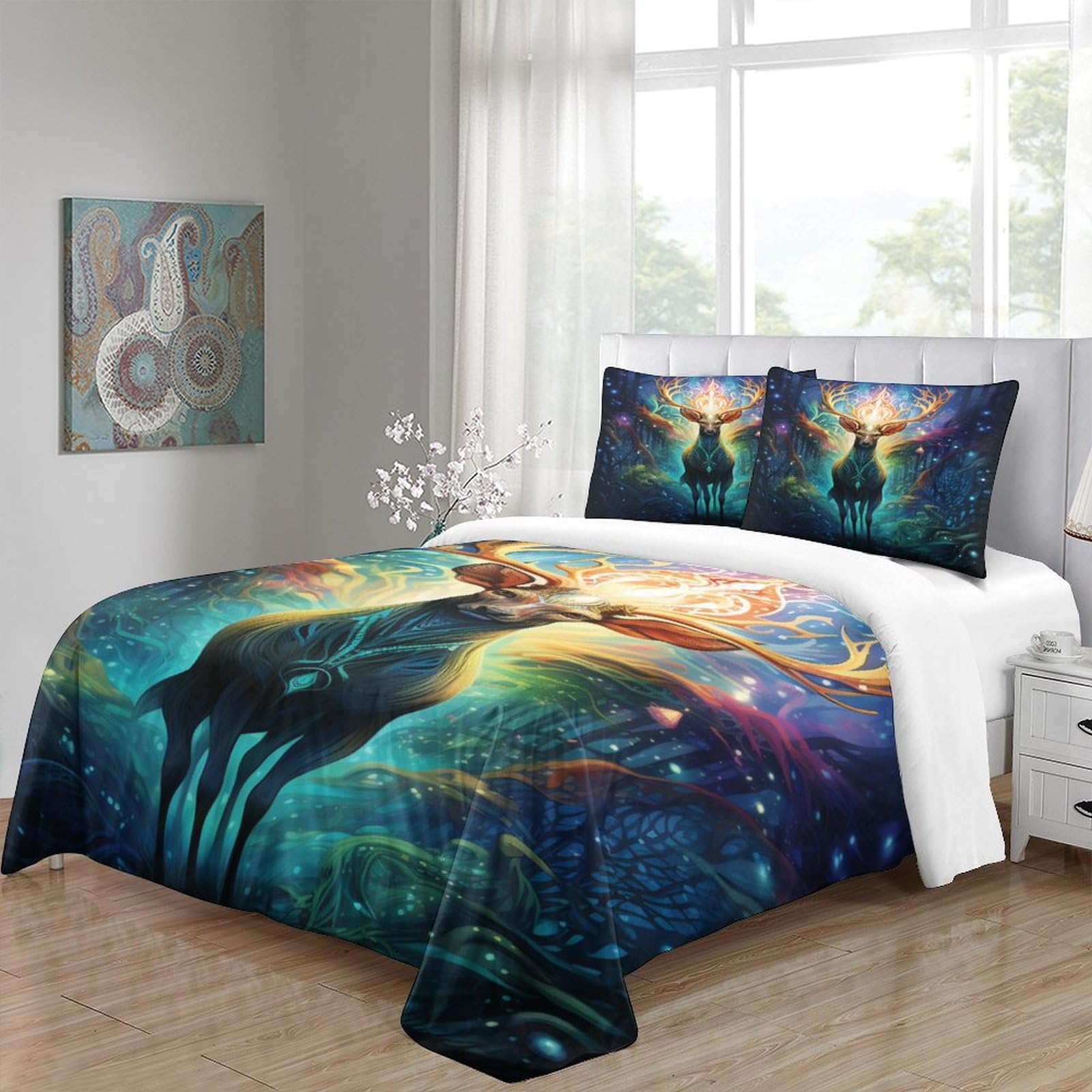Stampato in 3D Pronipote tibetano Copertina Stampata Microfibra Disegnata Biancheria Da Letto Morbido Easy Care Con 2 Federe,Double（200x200cm）, Per Adolescenti E Adulti