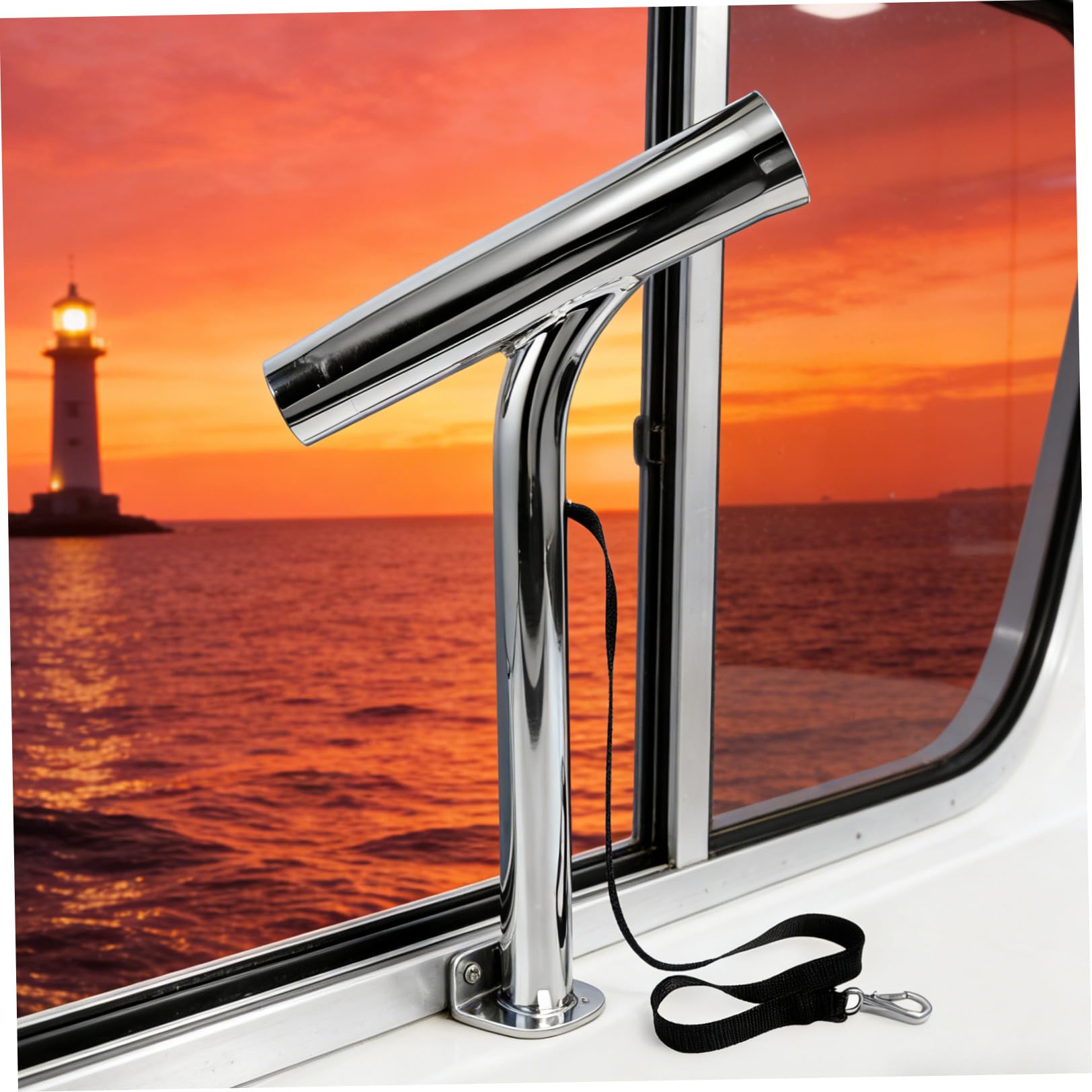 CLISPEED Portacanna da Pesca Multifunzionale in Acciaio Inox per Barche e Yacht, Installazione Rapida, Compatibile Kayak, per Pesca in Mare Aperto