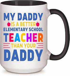 Fathers Day Best Gift for Best Elementary School Teacher Dad Fathers Day Gift Ideas 11oz 15oz Inner Color Accent Mug