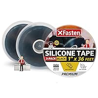 Vista 16 de XFasten Cinta autoadhesiva de silicona, para fusión 1 pulgada X 36 pies, negro