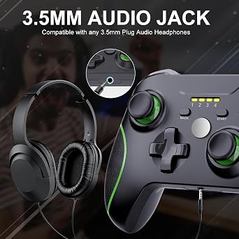 Xbox One Controller,2.4GHz Wireless Xbox Controller with 3.5mm Headphone Audio Jack Xbox Controller for Xbox One X/S Xbox Series X/S,Black