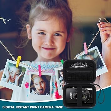 Canboc Carrying Case for Canon PowerShot ELPH 360 HS A/ 360 HS/ 360/ IXY 650/ Sony DSCW830 Digital Camera, Mesh Pocket fit Cable, Batteries, Black (Case Only)