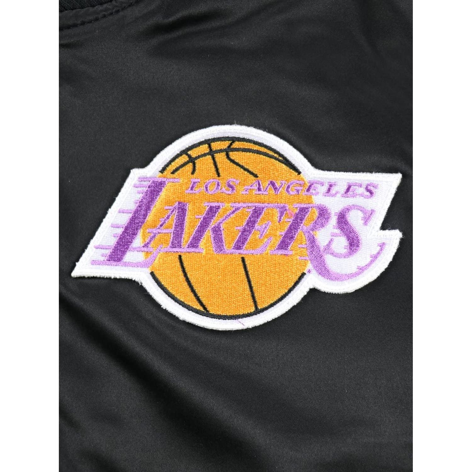 Mitchell & Ness M&N satynowa kurtka bomberka - FLIGHT Los Angeles Lakers czarna