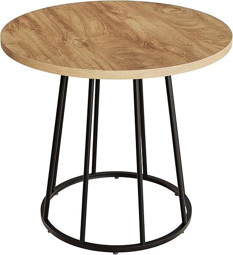 Miniatura 8 de Tribesigns Mesa de comedor redonda industrial, mesa de cocina de madera de 31.5 pulgadas para 2-4 personas, muebles de cocina y comedor de círculo