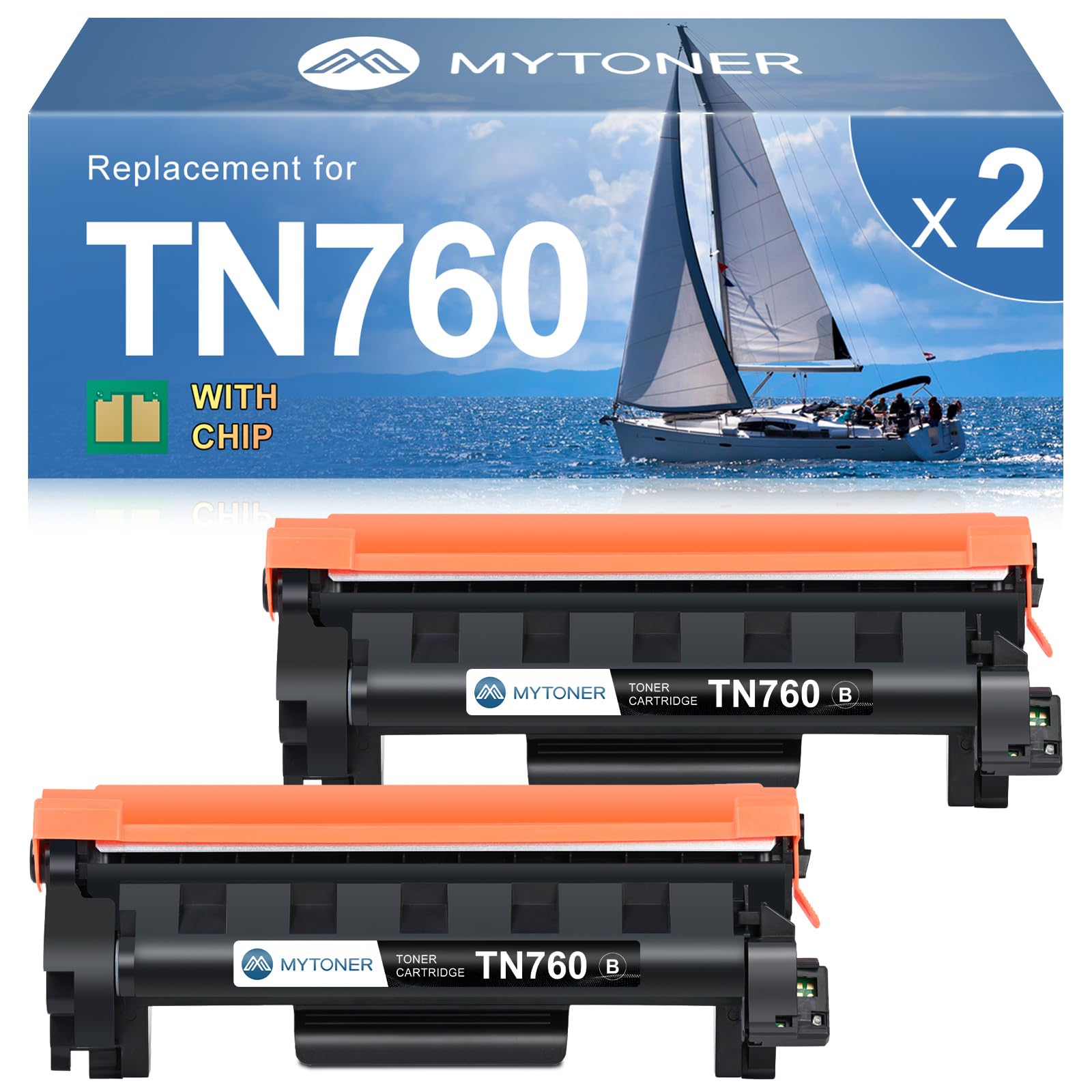 MYTONER Toner Cartridge Compatible Replacement for Brother TN760 TN730 TN-730/TN-760 Black High Yield for MFC-L2690DW MFC-L2710DW MFC-L2717DW HL-L2350DW HL-L2395DW MFC-L2750DW Printer, 2-Pack