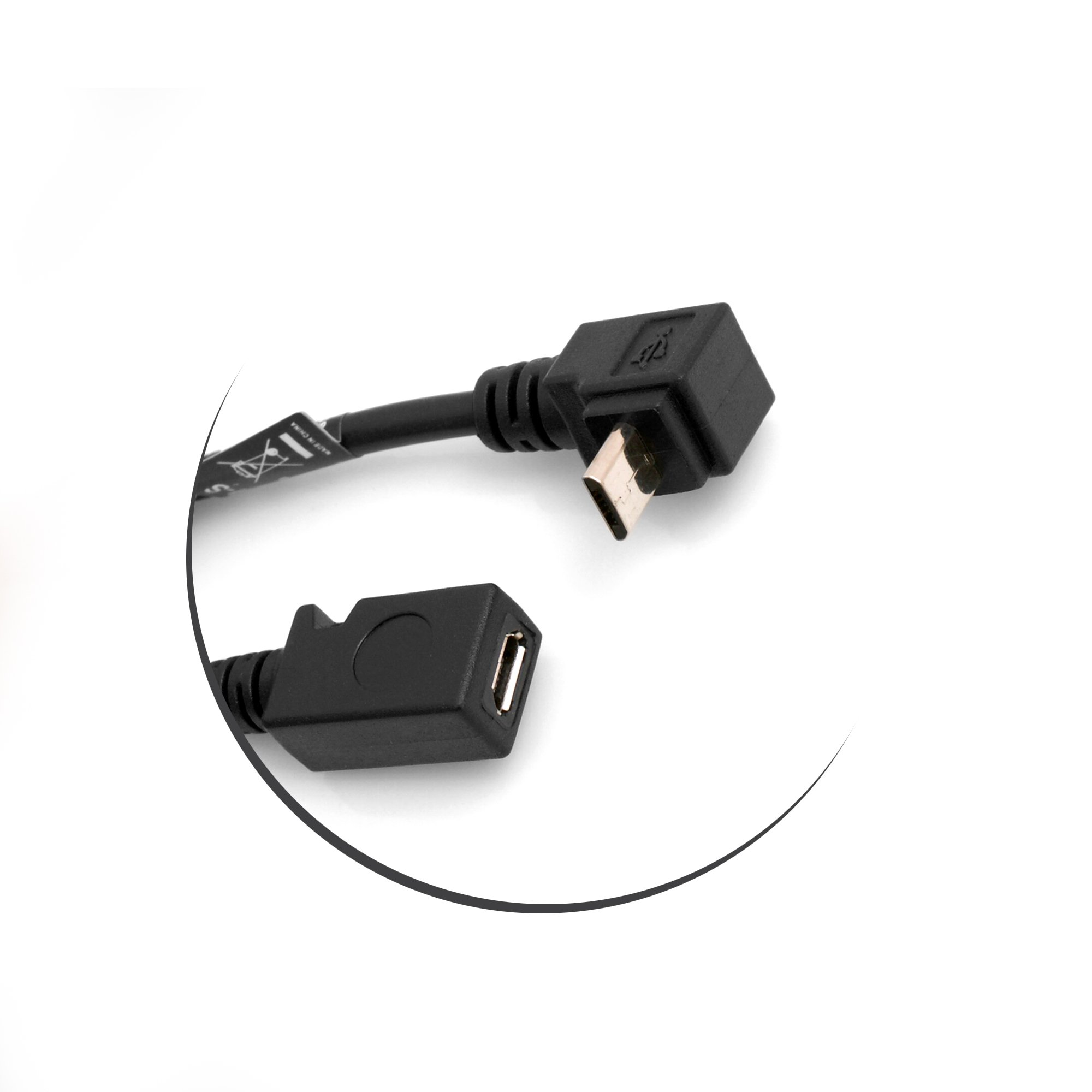 System-S Micro USB 90 ° Gradi Verso Il Basso Angolo a Micro USB Adattatore Cavo Dati Ricarica Cavo di prolunga 27 cm