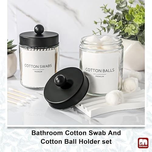 Miniatura 4 de GMISUN - Juego de accesorios de baño, juego completo de 4 accesorios de baño de vidrio transparente, dispensador de jabón y soporte para cepillos de