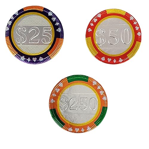 Miniatura 4 de Fruidles Fichas de póquer de casino, monedas de chocolate con leche belga, lácteos certificados Kosher, sin OMG (paquete de 100)