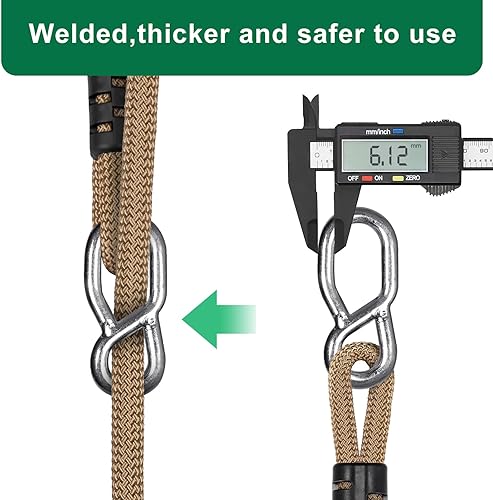 Miniatura 4 de SELEWARE Asiento de columpio de marco de metal de 20 pulgadas con cuerda ajustable y conexión rápida, juego de accesorios de repuesto para niños y