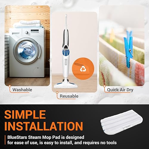 Miniatura 5 de BlueStars Almohadillas de repuesto para trapeador de vapor compatibles con trapeador de vapor Black and Decker SM1600, SM1610, SM1620, HSMC1321,