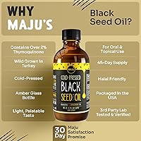 Vista 6 de MAJU Aceite de semilla negra – 3 veces timoquinona, prensado en frío, 100% aceite de semilla de comino negro turco, semilla negra líquida pura