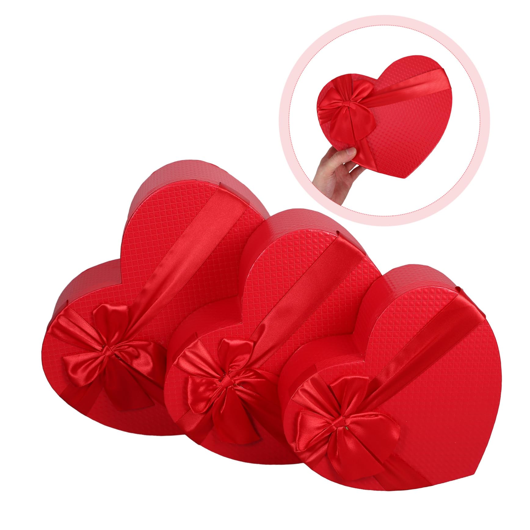 SOLUSTRE 3stücke Herzförmige Geschenkboxen Dekorative Verpackungen Für Schmuck Und Blumen Für Valentinstag Hochzeit Und Besondere Anlässe Robustes Papiermaterial Romantisches Design