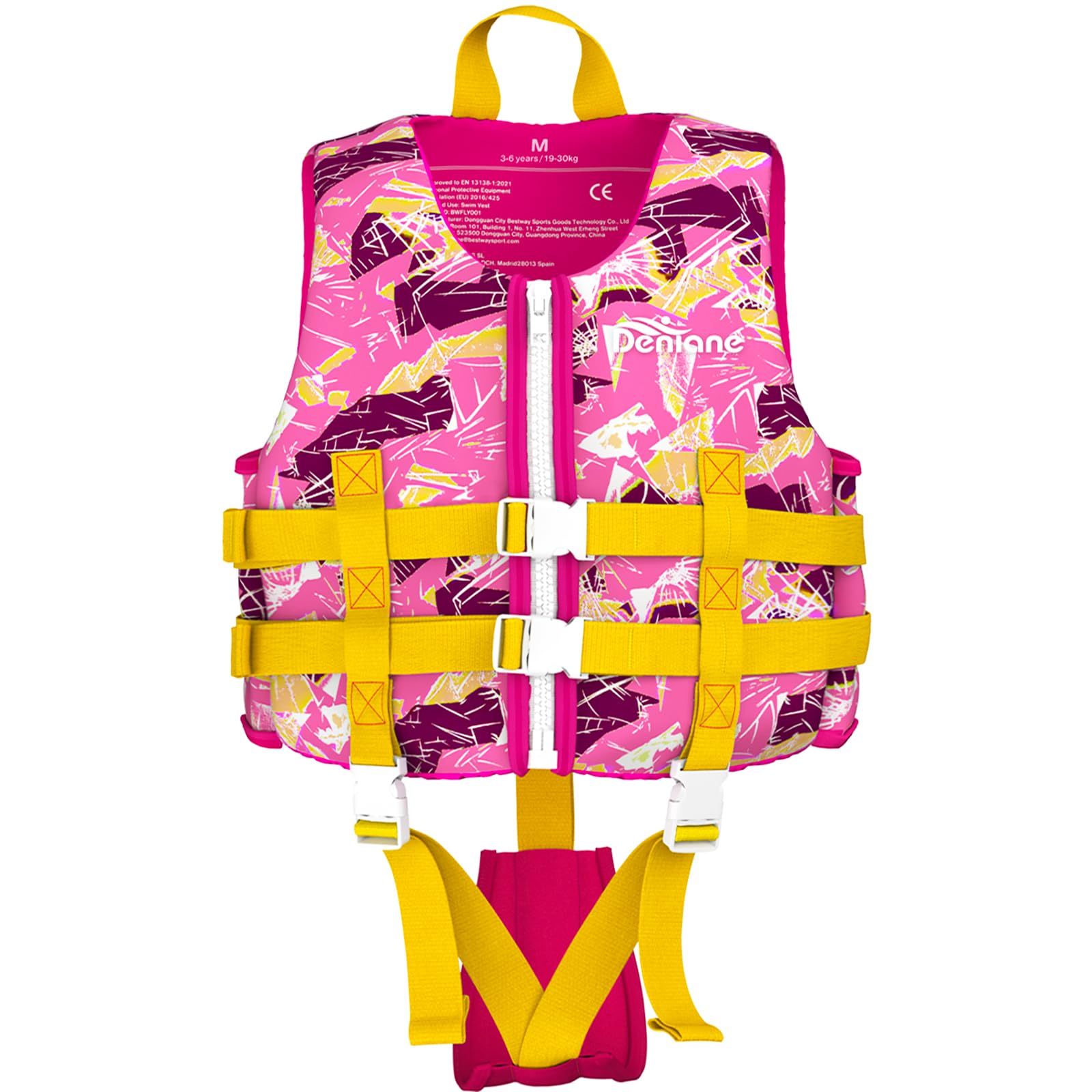 Denlane Schwimmweste ‎Kinder 2-9 Jahre(15-40kg), TÜV Geprüfte Ideale Kleinkinder Schwimmhilfe für Jungen und Mädchen