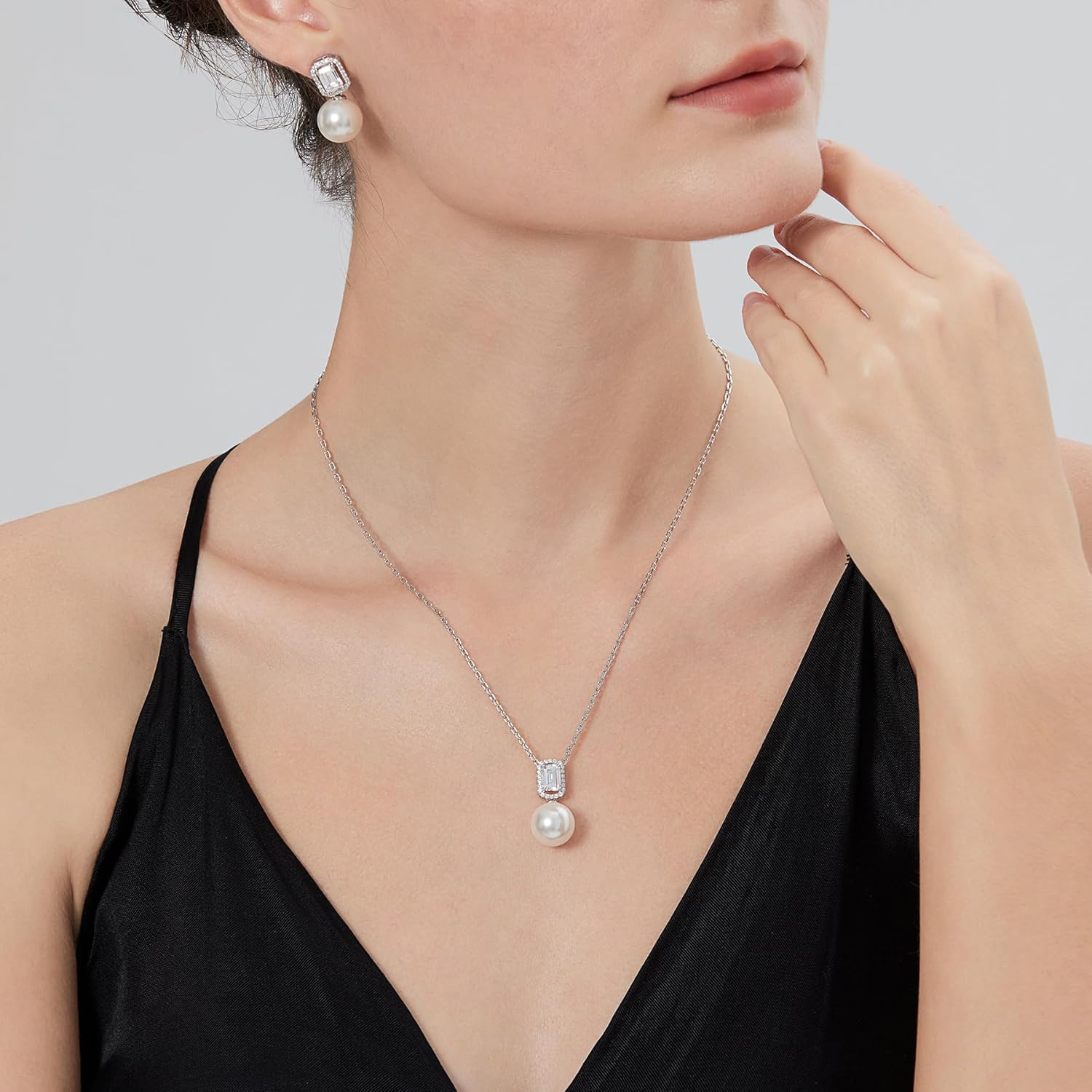 jiamiaoi Pearl Necklace for Women 925 Sterling Silver Culture Pearl Necklace - Image 6