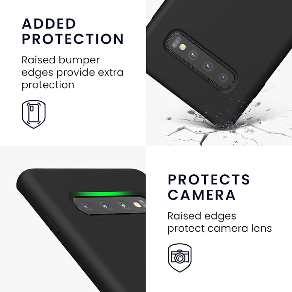 kwmobile Case for Samsung Galaxy S10 Plus / S10+ Case - Soft Cover - Shockproof Silicone - Wireless Charging Black Matte - 3