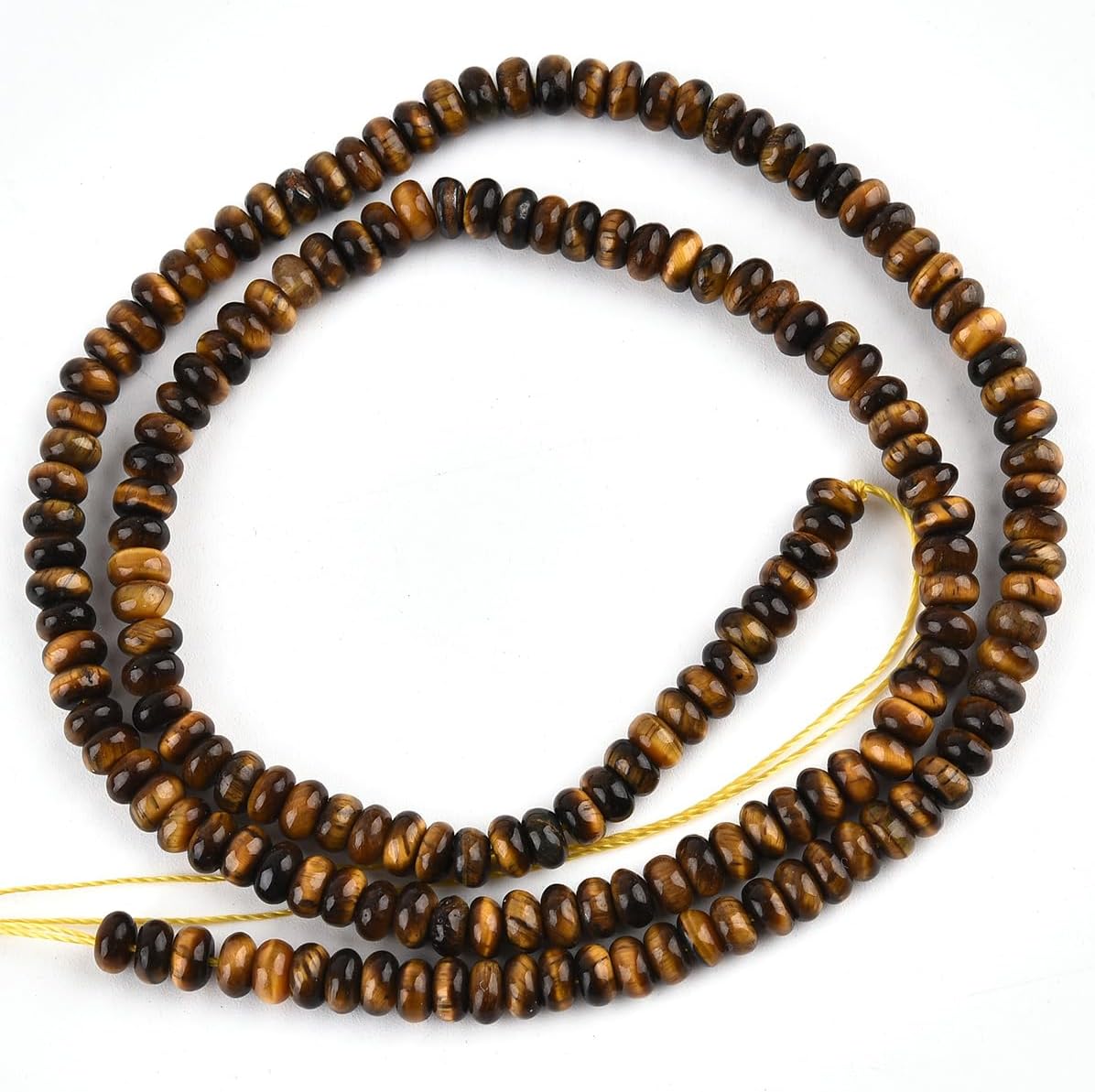 160pcs 4x2mm Natural Yellow Tiger Eye Disk Rondelle Spacer Stone Semi Precious Gemstone Loose Beads for Jewelry Making 15 Inch - Image 5