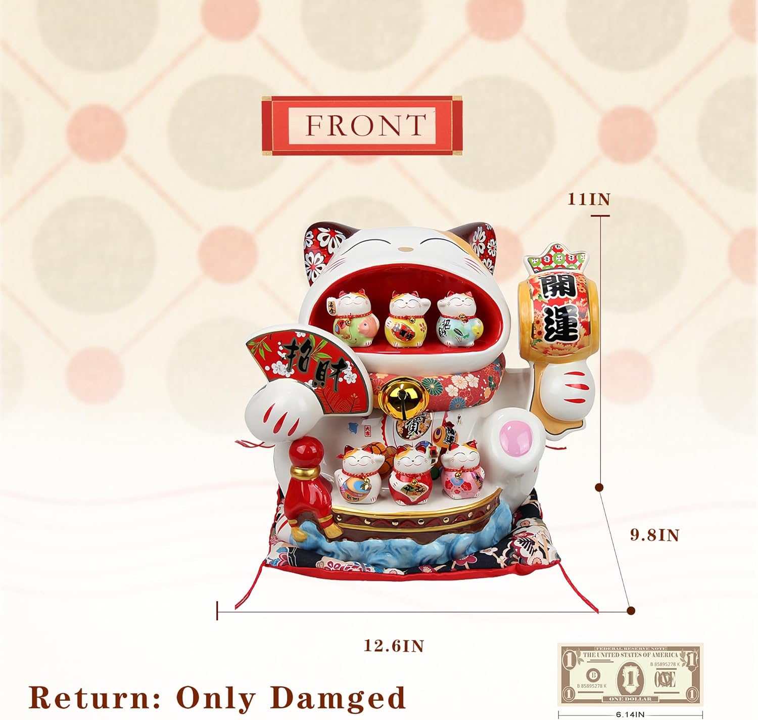 Maneki Neko Statue, Money Lucky Cat, Wealth Cat Figurine, Feng Shui Gifts, Feng Shui Decor, Bring Good Luck, Healthy, Wealth,招き猫 - Image 8