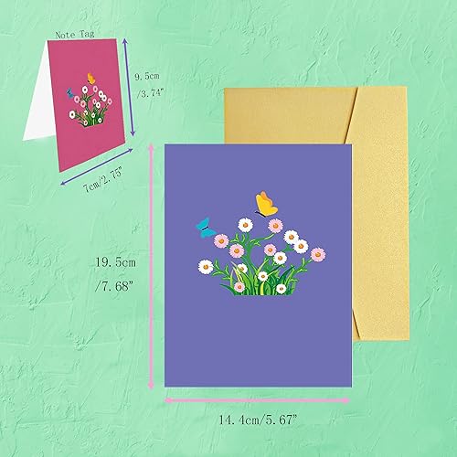 Miniatura 6 de Tarjeta de felicitación 3D desplegable con sobre y etiqueta de notas para esposa, hija, hermana, madre, abuela, nieta, tarjetas para todas las