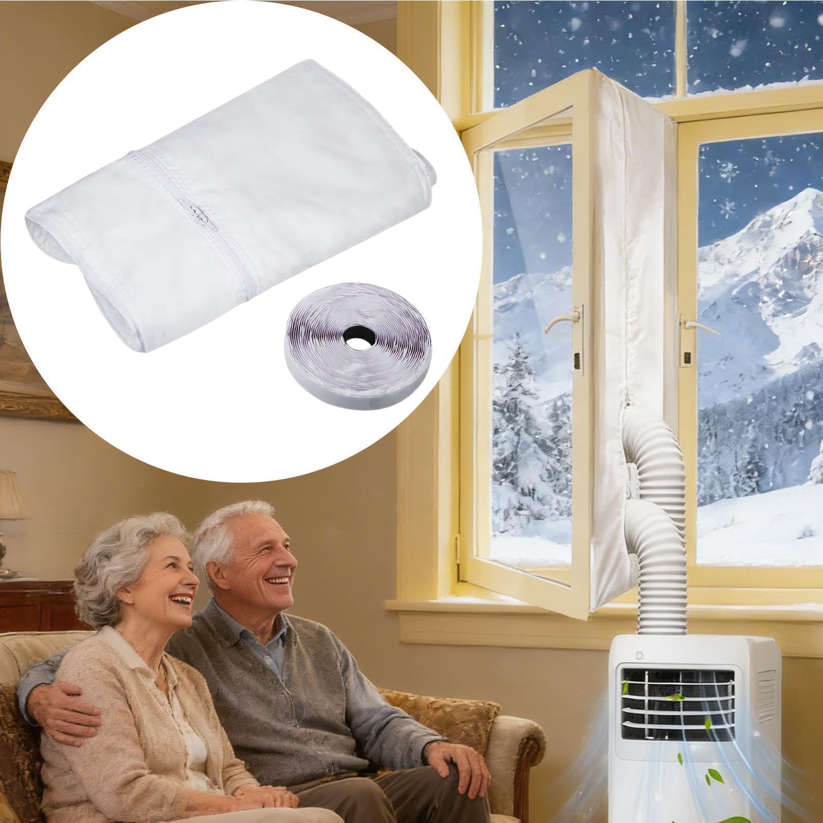 Guarnizione per finestra per condizionatore d'aria – Tessuto antifreddo per porta, progettato per la prevenzione delle correnti d'aria Kit di guarnizioni AC di alta qualità con facile installazione