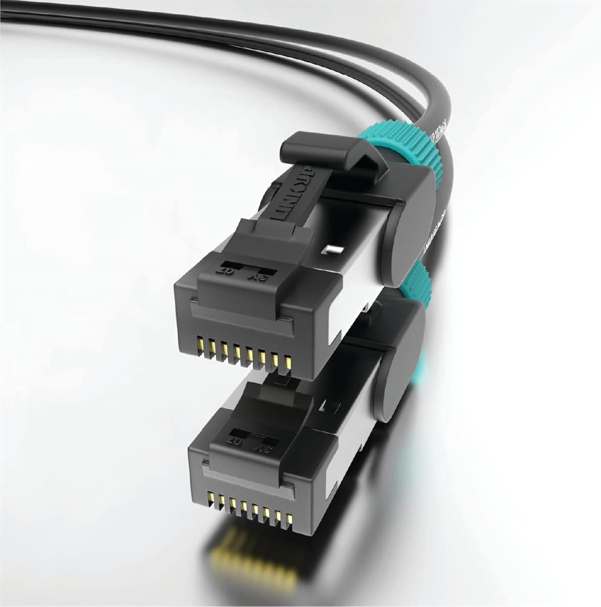 LINKUP Cat7 Ethernet Cable | S/FTP 30AWG | 15 Ft, 1-Pack, Black | 10G double-shielded RJ45, for network, LAN, router, switch, gaming, high-speed internet
