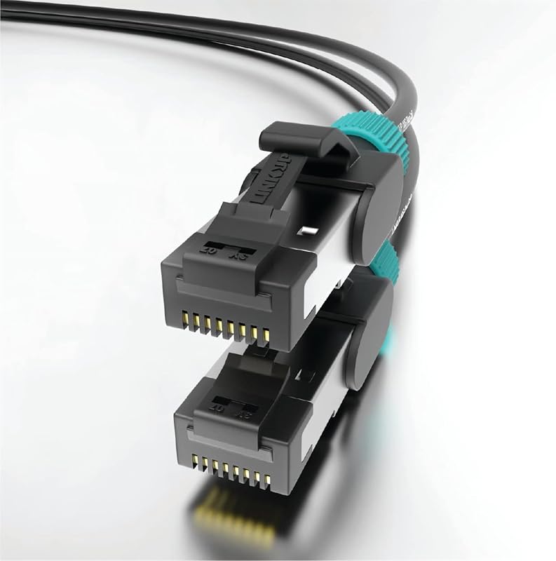 LINKUP Cat7 Ethernet Cable | S/FTP 30AWG | 15 Ft, 1-Pack, Black | 10G double-shielded RJ45, for network, LAN, router, switch, gaming, high-speed internet
