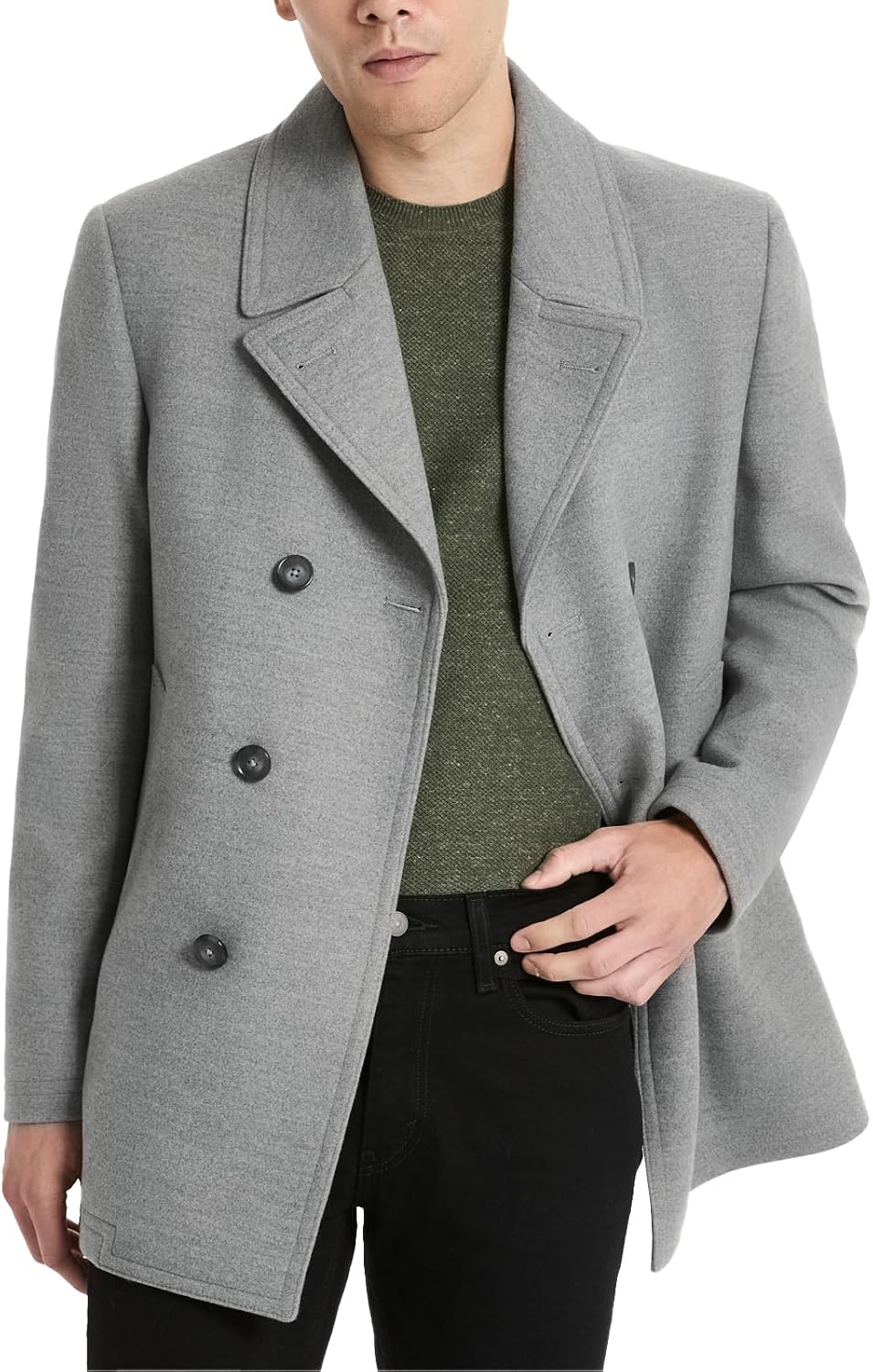 Van Heusen mens Tatton Classic Double Breasted Peacoat - Image 4