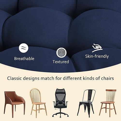 Miniatura 3 de ELFJOY Paquete de 4 cojines para sillas de comedor de 17 x 17 pulgadas, cojines de asiento para sillas de cocina, almohadillas cuadradas suaves y